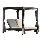 Outdoor Leisure Outdoor Garden Adjustable Back Waterproof Steel Aluminum Sun Bed Daybed