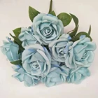 Flower Wedding High End Quality Silk Flower 7 Head Rose Bud Flower For Wedding Decoration