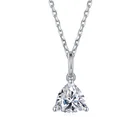 1 Ct. 3 Prongs Trillion Cut Luxury Moissanite Ring Earring Pendant Necklace Gold Plated Jewelry Sets