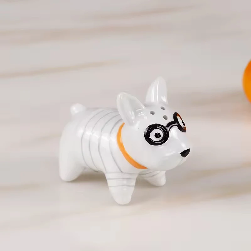New Design Cute Animal Puppy Shape Salt Shaker Durable Anti-Shatter Ceramic Salt And Pepper Shaker Kitchen Accessories
