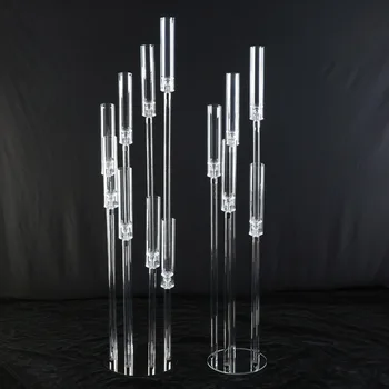 European Style 8 Heads Acrylic Candlestick Wedding Table Centerpiece 3