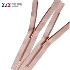 Zipper High Quality 1# Rose Gold Teeth Small Teeth Closed End Metal Zipper For Garment