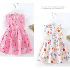 Children Wholesale Casual Children Pure Cotton Printed Fruits Baby Girl Summer Dresses