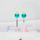 Earrings Cute Korean Earrings Platinum Plated Chandelier Earrings Circle Acrylic Pendant Earrings For Women