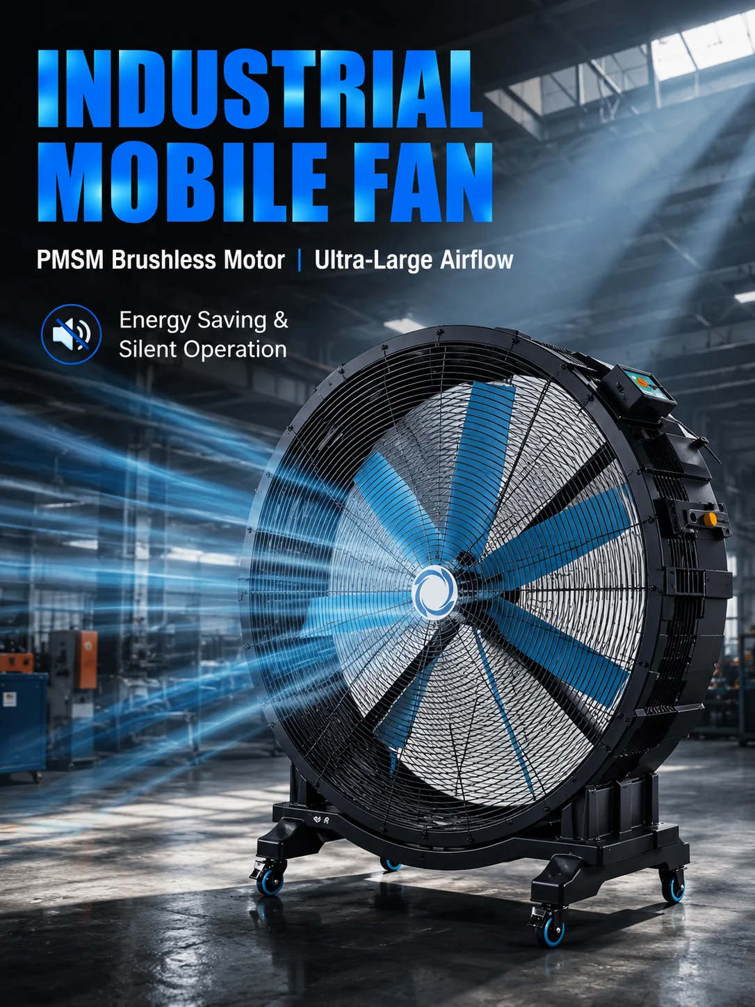 Pedestal Fan, 0.9mHVLS, Plastic - detail 4
