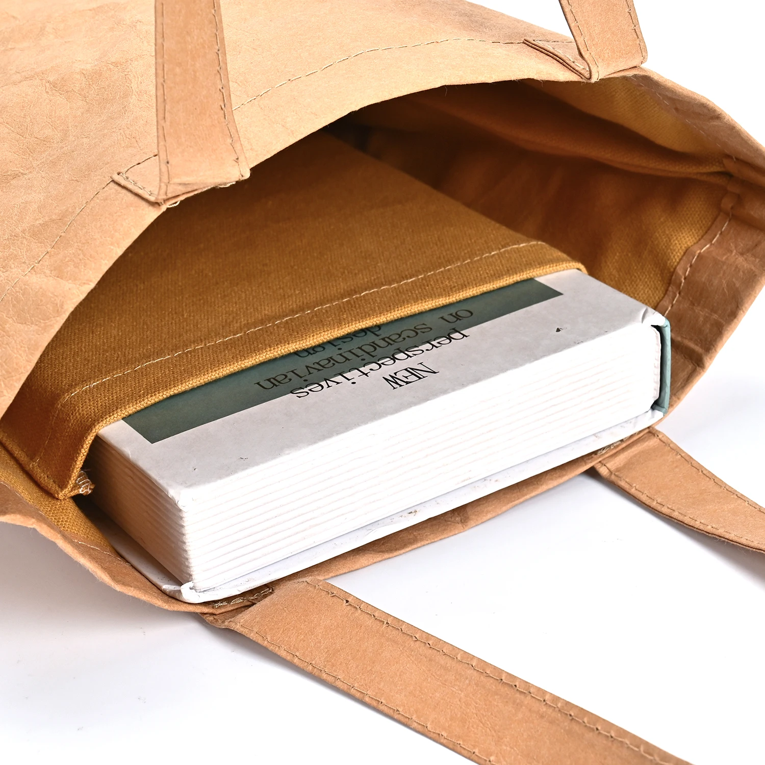 Hot Selling Custom Logo Thickened Waterproof Flexible Handbag Cowhide Dupont Paper Nonwoven Bags with Logo details