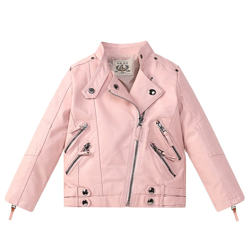 Girls' leather spring and autumn new children's foreign coat children's leather clothing network red hot_13