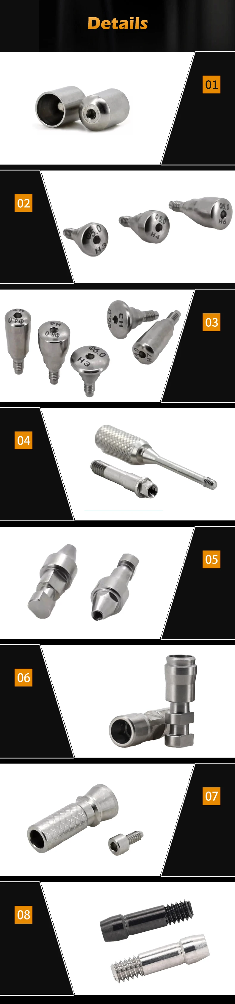 Megagen Bluediamond Best Price OEM Healing Abutment Closure Cap Impression Post Cementable Straight/Angled Implant Analog factory
