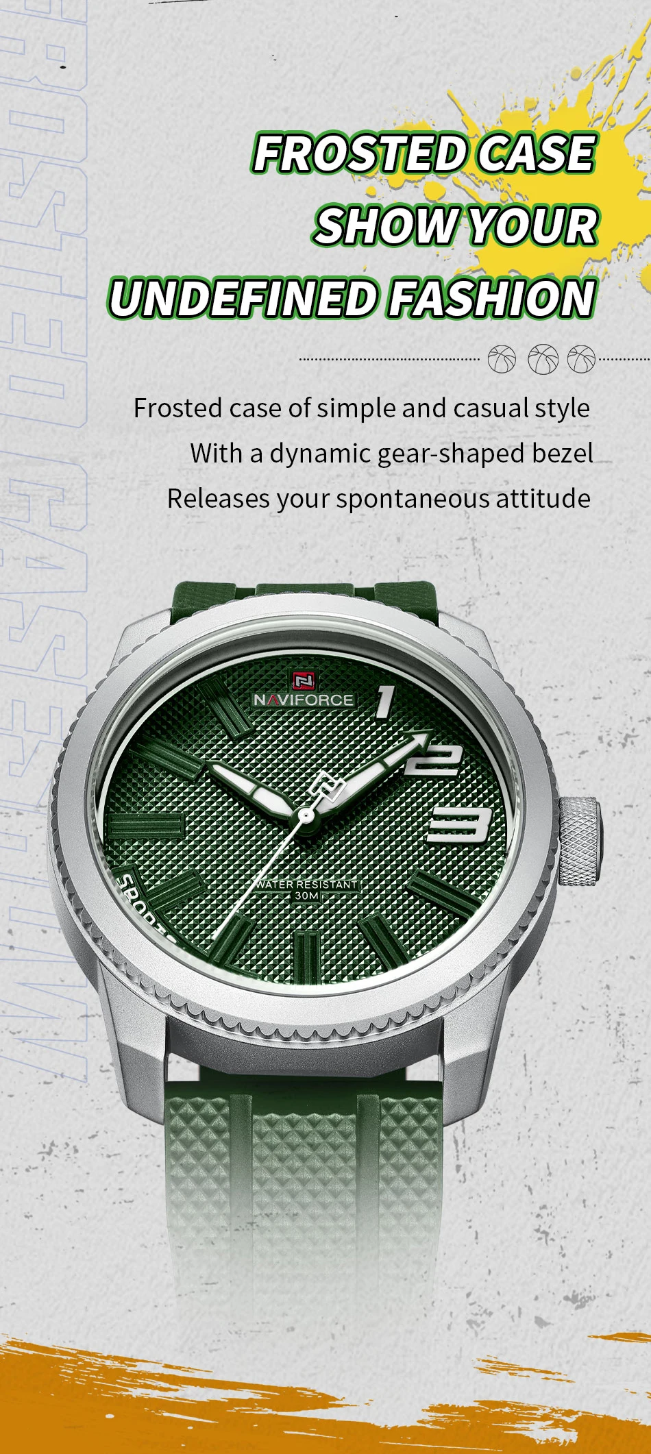 NAVIFORCE Men Wristwatch Top Brand Luxury Waterproof Watch Rubber Sport Business Original Quartz Male Clock Gift 9202T