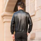 Jacket New Foreign Trade Men's Motorcycle Thick Black Leather Jacket Biker Jacket