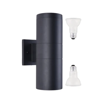 Modern Outdoor Porch Light Patio Light  with Aluminum Cylinder and Tempered Glass Cover Waterproof Wall Sconce