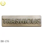 Cheap Tags Metal Label For Caps High Quality Cheap Plate Hardware Handbags Custom Embossed Letter Rectangle Private Label Tags With Pins