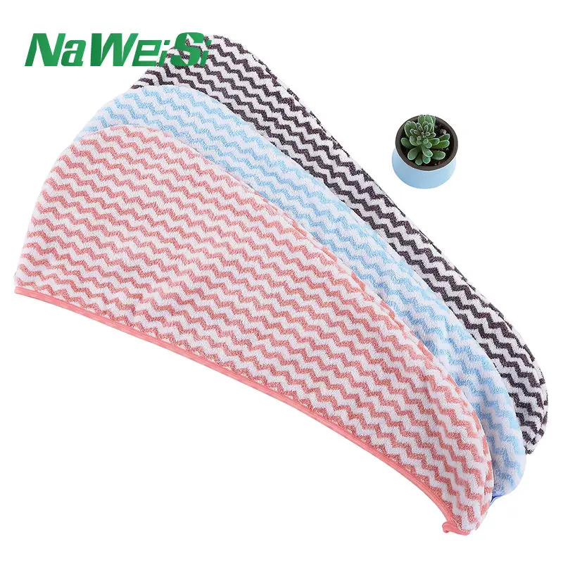 Hot Selling Personalized Design Stripe Style Fast Drying SPA Salon Microfiber Hair Wrap Turban Towel