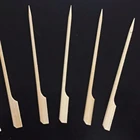 Sticks Flat Custom Logo Barbecue Bamboo Sticks Flat End Bamboo Skewers