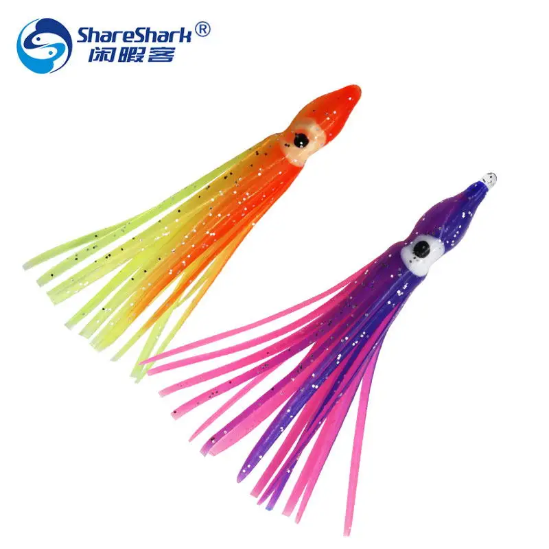 Customized Soft Plastic Trolling Fishing Using Octopus Skirts And 