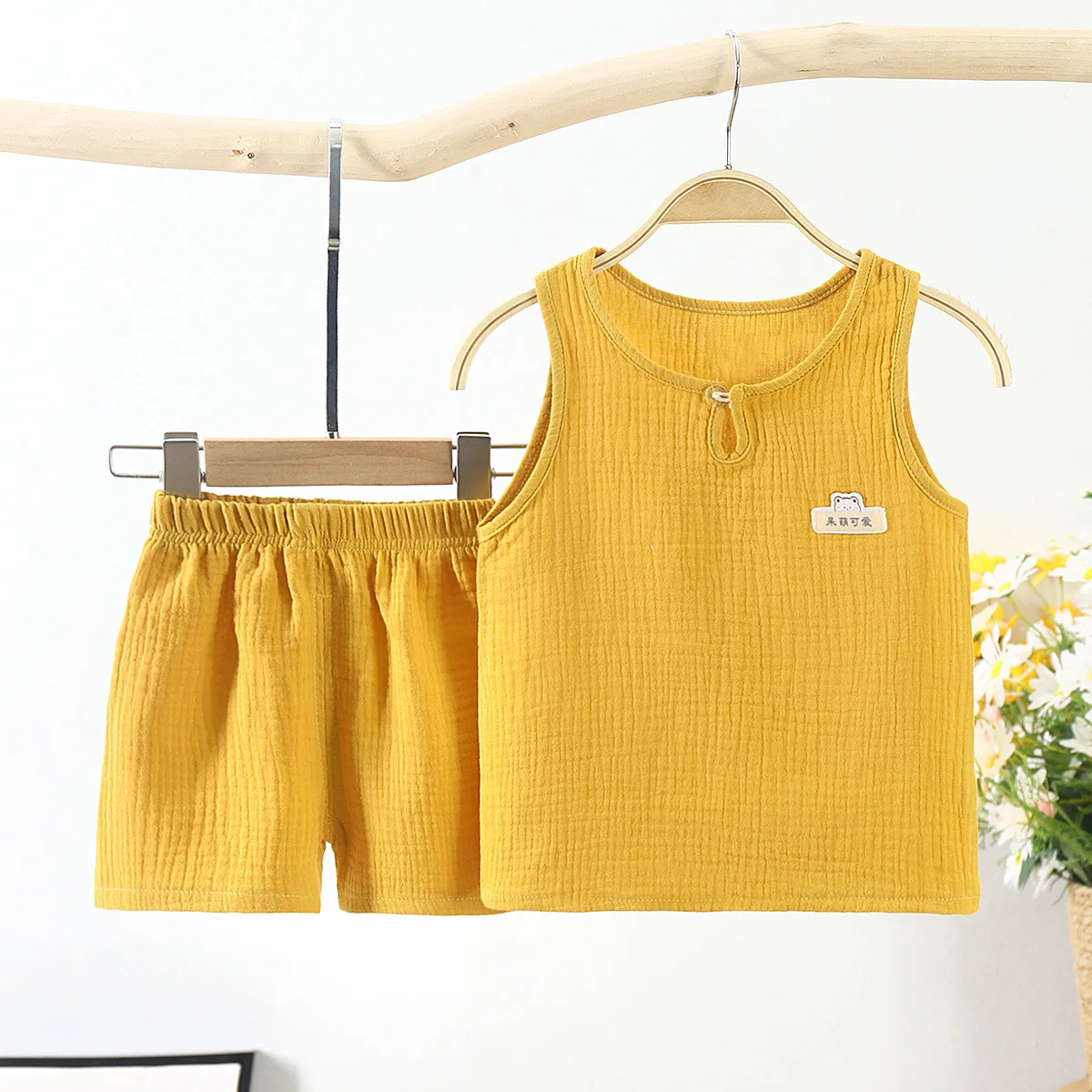 New Factor Direct Pure cotton Summer sleeveless Vest shorts Korean version 2 Pieces baby set clothes