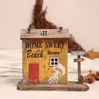 Wood YBOX Handmade Wood House With Light Home Decor Teaching Aids American Ocean Style Art Crafts
