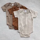 Baby Baby Organic Short Sleeve Custom Print Toddler Organic Onesie Rompers Organic Unisex Baby Clothes