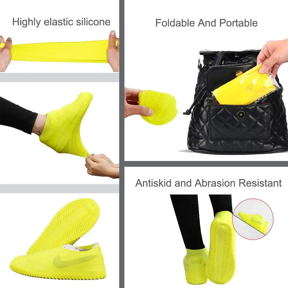 Hot Sale Silicone Waterproof Shoe Cover Rain Boots Reusable Silicone Rubber Rain Shoe Cover