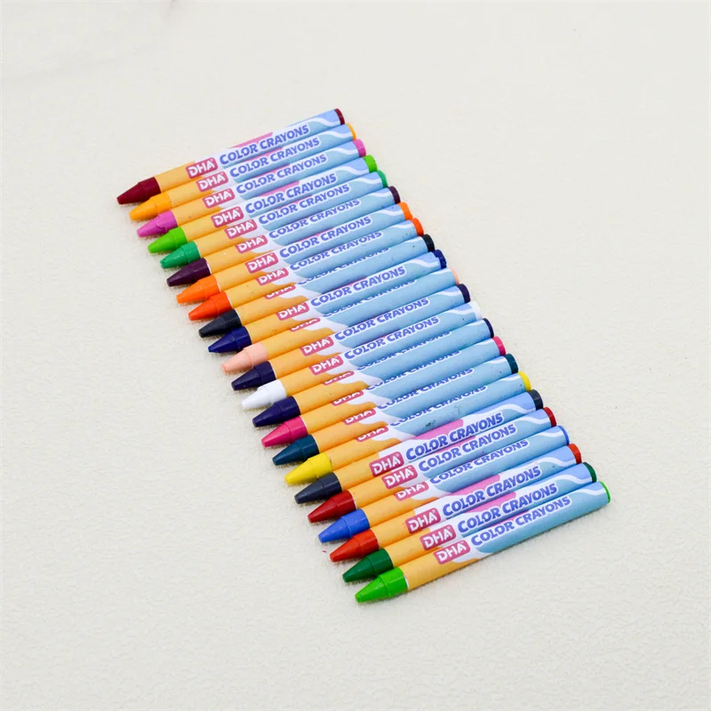 Wholesale School Stationery Gift 24 Colors Customized Wax Crayon Set For Kids