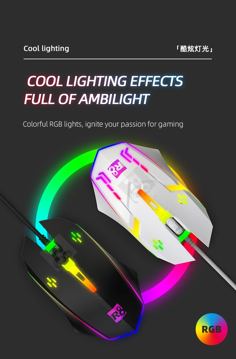 2021 Hot Sale Ergonomic 4d Rgb Wired Gaming Mouse Gamer Computer