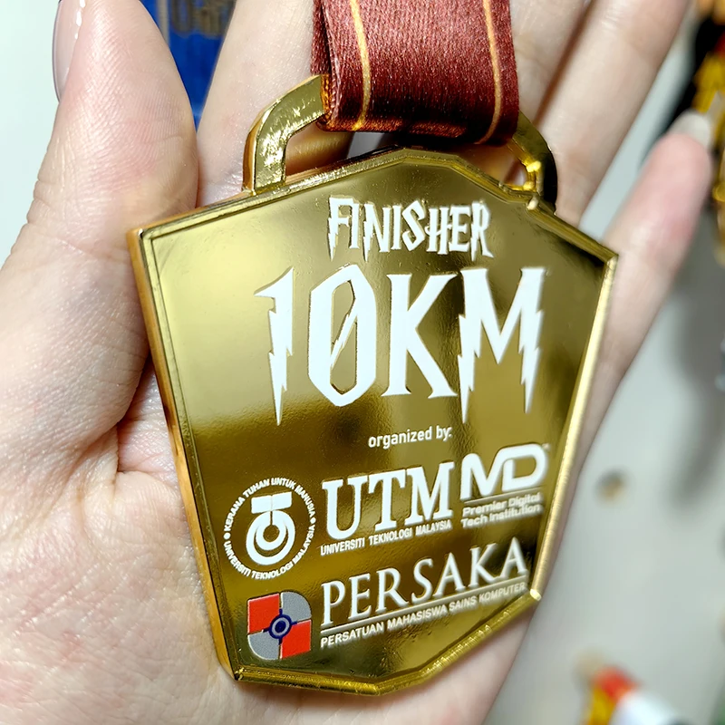 Customized Soft Enamel Gold Silver 5Km 10Km Marathon Running Medal Finisher Sports Metal Craft Medals manufacture