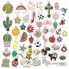 Charms Charms Animals Fruit Cat Leaf Metal Enamel Charms Custom Keychain Keyring Charms Bulk Pendants Charms