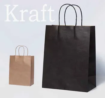 Customized 100% Recycled Brown Color Paper Bag Gift Packaging Kraft Paper Bags with Handle