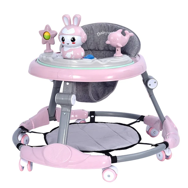 New Design High Quality Rotate Wheel Toddler Walker Round Adjustable 3 In 1 Multifunction Musical Baby Walker