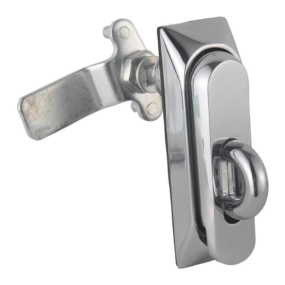 Economical Zinc Alloy Flat Button Lock for Metal Cabinet Durable Furniture Locks Key Unlatch for Distribution Rod Control Lock manufacture