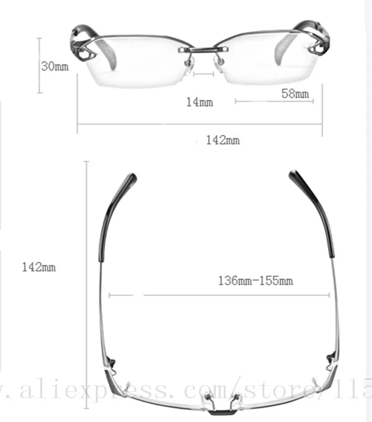 2022 Fashion Pure Titanium rimless eyeglasses frame Brand designer Men Glasses suit reading glasses optical prescpriton lenses