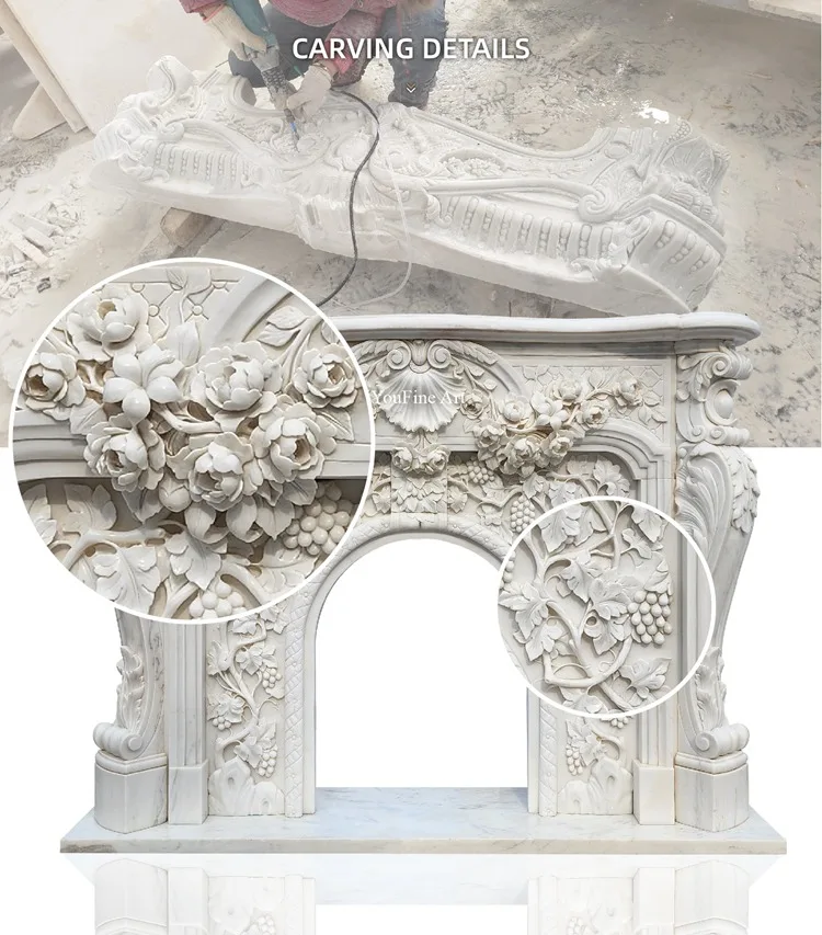 Marble Fireplace Surround hand carving 