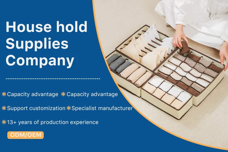 Custom Logo High Quality Wardrobe Clothes Organizer OEM China Wholesale Fabric Storage Box with Compartments