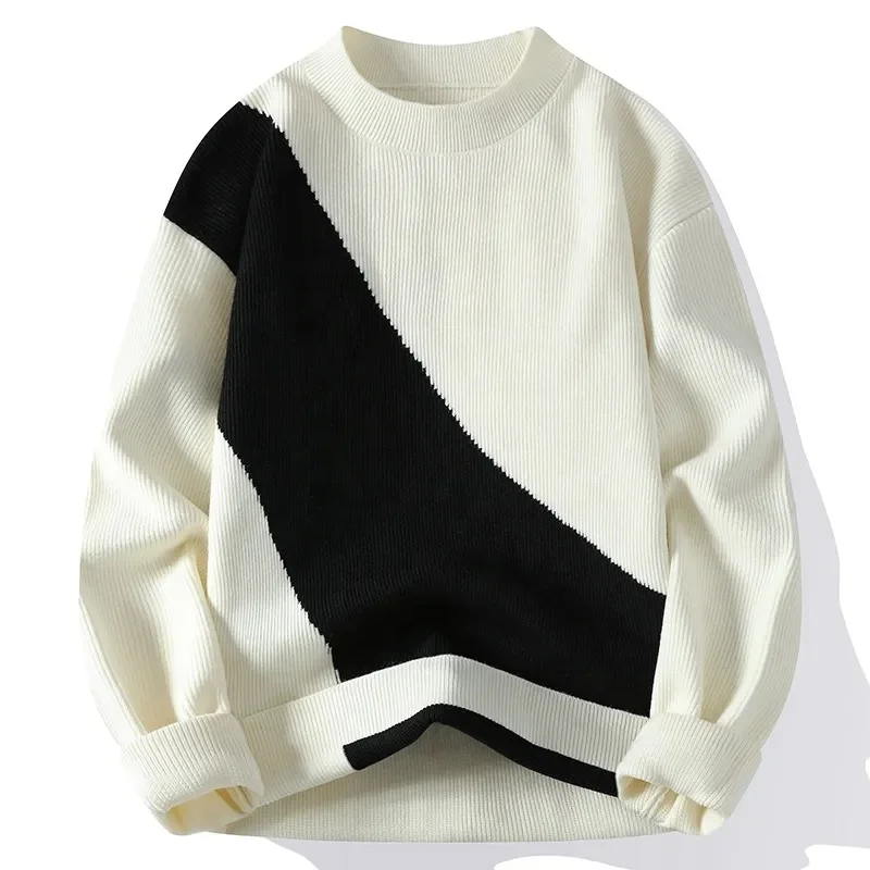 Men's Crewneck Sweater Soft Casual Sweaters for Men Classic Pullover Sweaters with Ribbing Edge