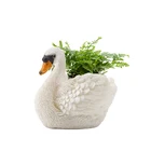 Pot Pots Wholesale Outdoor Decorative Resin Cute Animal Flower Pot Polyresin Garden Decor Flower Pots Swan Planter/