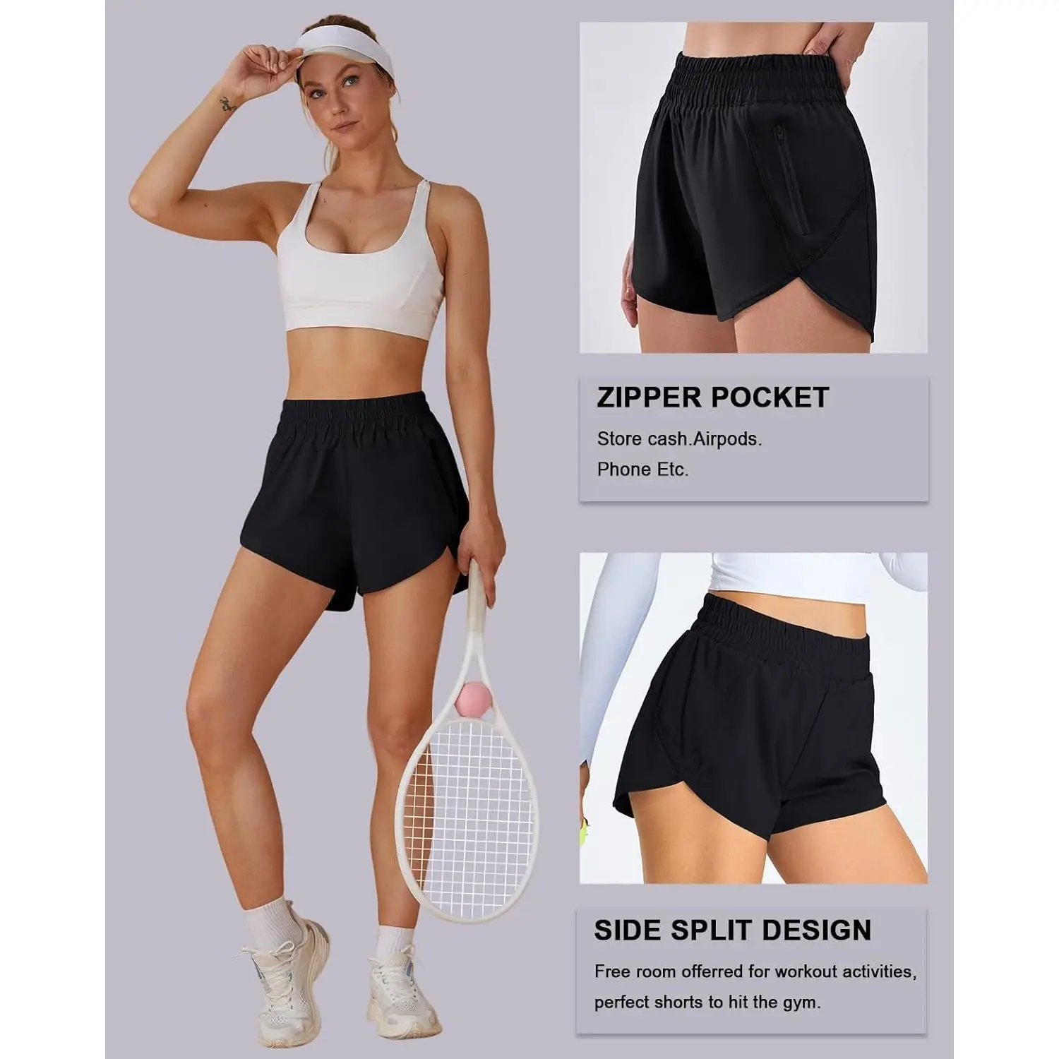 Premium Women's Elastic High Waisted Running Shorts Pockets 2.5" XS Sporty Workout Quick Dry Athletic Shorts Hot Shorts Logo He2293827b64848909c48d61e429da8b0a