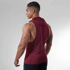 Vest Fitness Training Hoodie New Design Waistcoat Men's Sports Vest Hooded Sleeveless Men's Vest