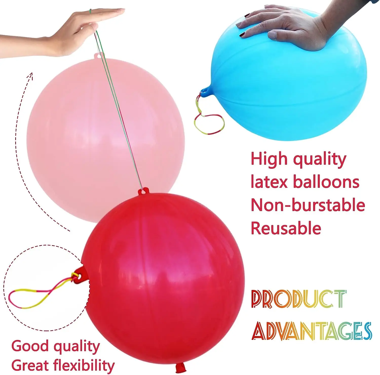 Punch Balloons Thickened Neon Punching Balloon Party Favors for Kids,Weddings,Classroom prize Supply Punch Balloons