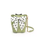 Handbag Manufacturers Custom Changeable Scarves Bead Pendant In Soft Avocado Color Leather Bucket Handbag