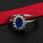 Sterling Silver Wholesale Custom Luxury Women's Engagement Anniversary Blue Sapphire 925 Sterling Silver Ring