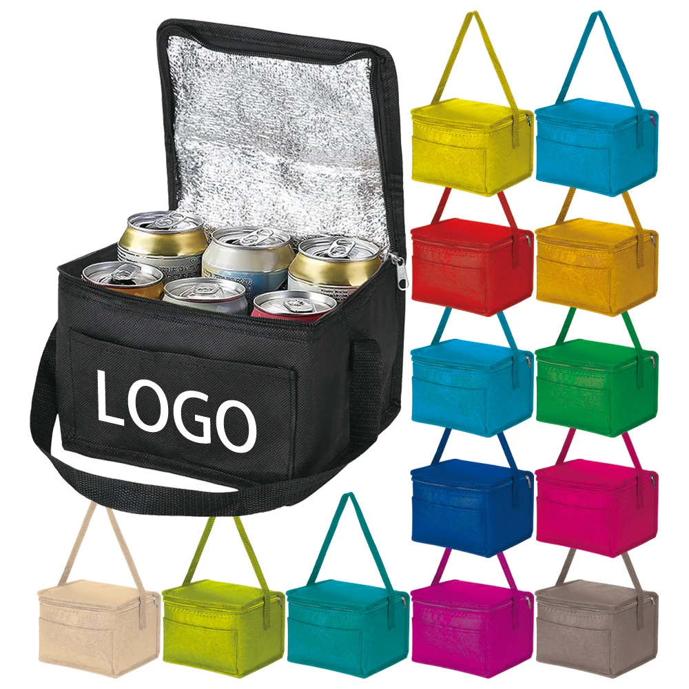 Promotional Custom Nonwoven Small Insulated Cooler Bag Wine Cooler Bag With Zipper for Picnic details
