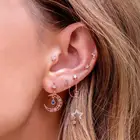 Earrings No Fade 18K Gold Best Selling Products 2021 In USA Amazon INS Moon Crystal Star Dangle Stud Earrings