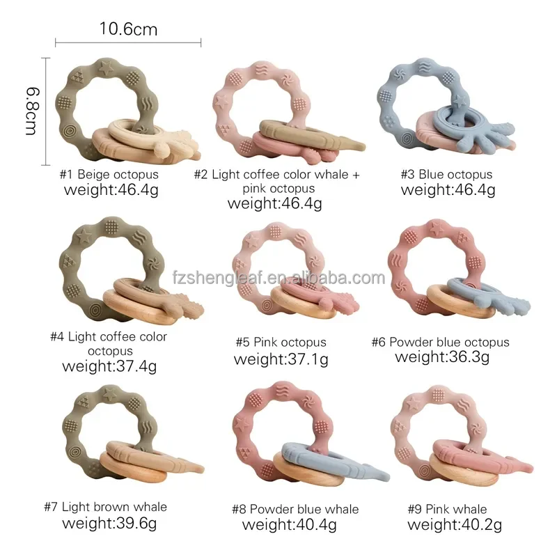 product unisex newborn baby accessories food grade silicone teether pacifier ring bpa free rattles bracelet cartoon teething toys-5