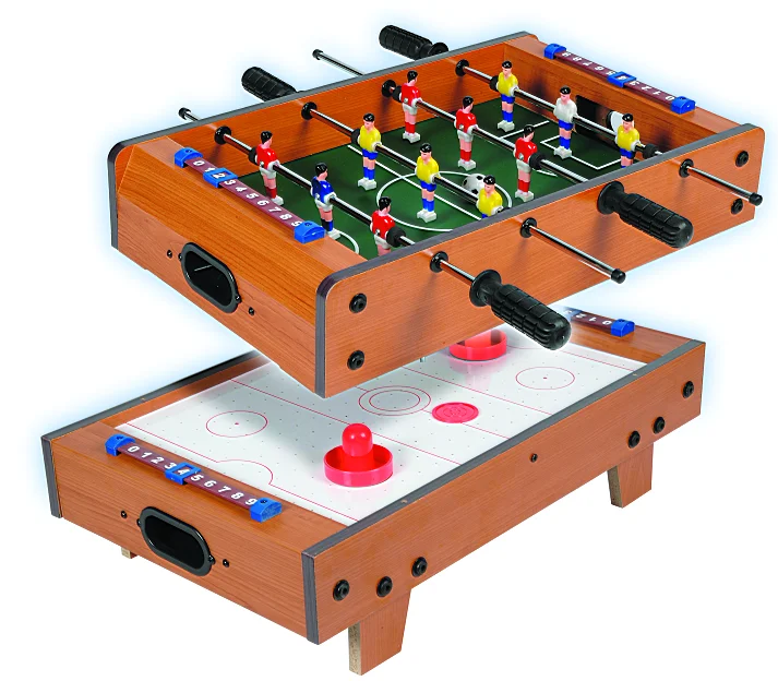 2-in-1 air hockey foosball table