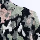 Vestidos Mujer Mini Dress Vintage High Neck Long Sleeve Female Floral Jacquard Knit Dress