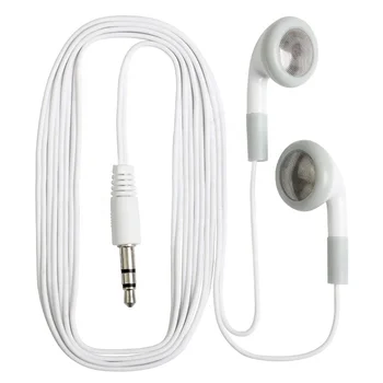 White Disposable Earphones Cheapest Mobile Headsfree Earphone For Bus or Plane Train for School Gift One time Use