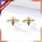 Earring Rose Stud Earrings Dylam High Fashion Earring Silver Rose Gold Zircon Bee Stud Earrings For Women