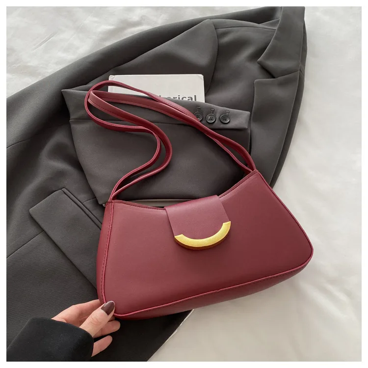 2025 Summer Spring PU Leather Cross Body Tote Shoulder Bag High Quality Single Strap Zip Wholesale Fashion Women Pure Color