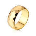 Gold Wedding Rings Factory Direct Sale Muti Faceted Stainless Steel Gold Wedding Rings For Men Women