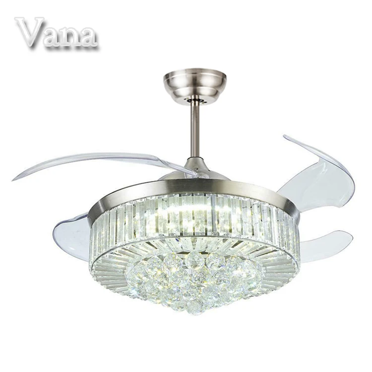 crystal ceiling fan with foldable blades